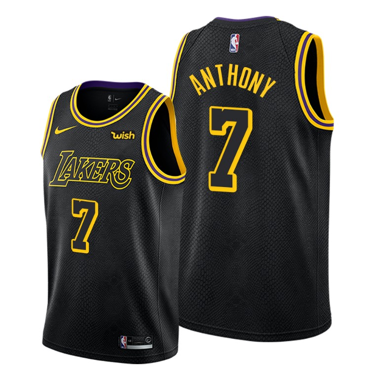 Men's Los Angeles Lakers Carmelo Anthony #7 NBA Inspired 2021 Trade Mamba Week Black Basketball Jersey MTM5283GD